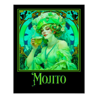 Póster Art Nouveau Mojito