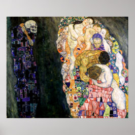 Póster Art Nouveau Muerte y Vida por Gustav Klimt