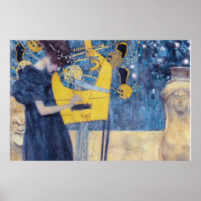 Póster Art Nouveau "Music I" Painting by Gustav Klimt  (Frente)