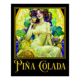 Póster Art Nouveau Pina Colada