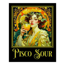 Póster Art Nouveau Pisco Sour