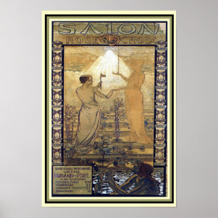 Póster Art Nouveau "Salon de la Rosa Croix" Imprimir 13 x