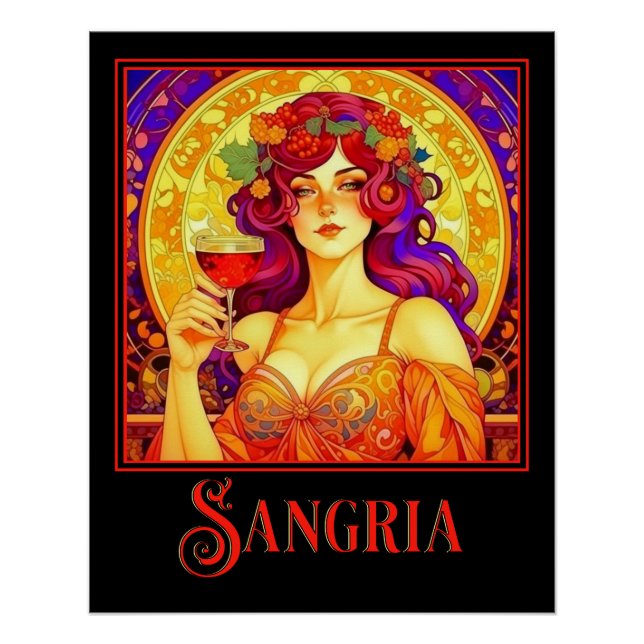 Póster Art Nouveau Sangria (Anverso)