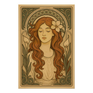 Póster Art Nouveau Style Women Art