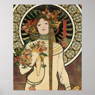 Póster Art Nouveau Trappistine Mucha Art