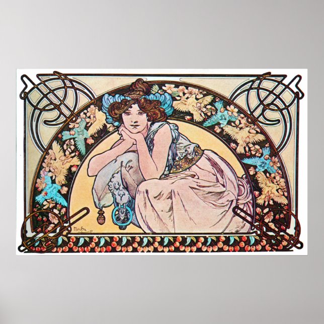 Póster Art Nouveau vintage (Frente)