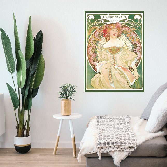 Póster Art Nouveau vintage, Champenois, de Alphonse Mucha (Subido por el creador)