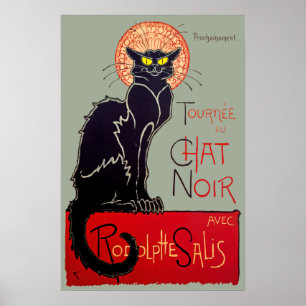 Póster Art Nouveau vintage Chat Noir Black Cat Art