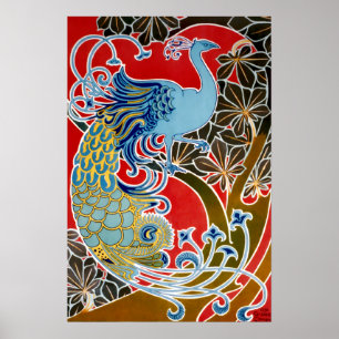 Póster Art Nouveau Vintage de 1898 Pavo Real por Gisbert 