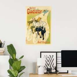 Póster Art Nouveau vintage, gladiador ciclo bicicletas