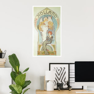 Póster Art Nouveau vintage, Holland Levens Verzekering
