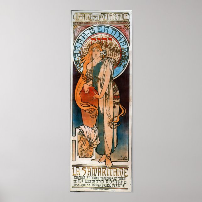 Póster Art Nouveau vintage La Samaritiane Sarah Bernhardt (Frente)