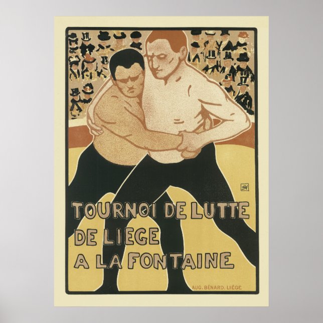 Póster Art Nouveau vintage - Lucha libre (Frente)
