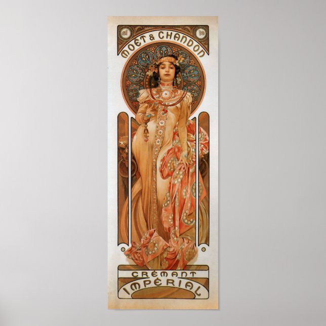 Póster Art Nouveau vintage Moët Chandon Crémant Impérial (Frente)