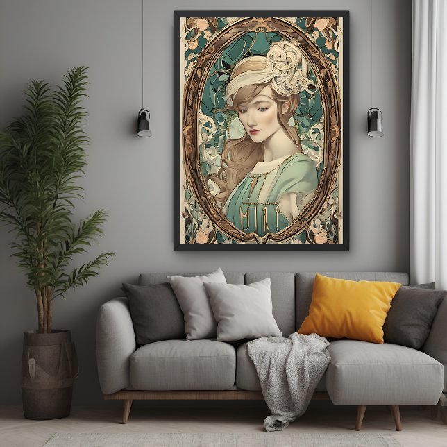 Póster Art Nouveau vintage Mujer Elegante (Subido por el creador)