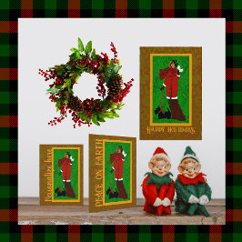 Póster Art Nouveau William Morris Happy Holidays Retro