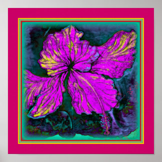 Póster ART-ON-CANVAS."Hibiscus Hovering"