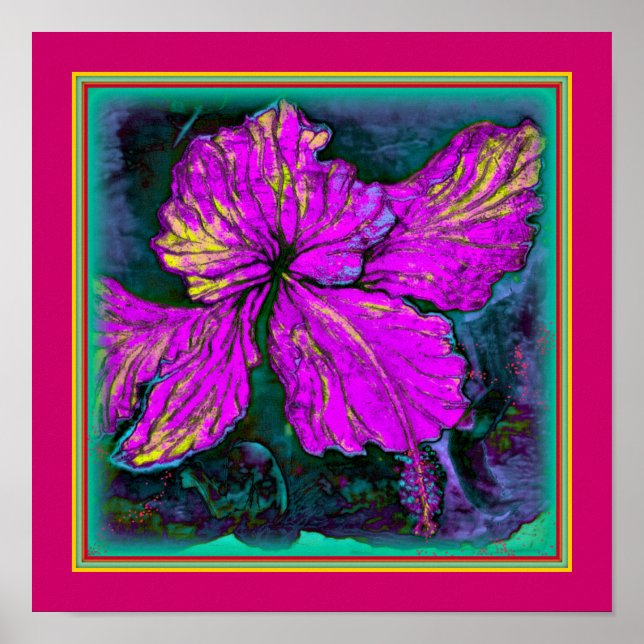 Póster ART-ON-CANVAS."Hibiscus Hovering" (Frente)