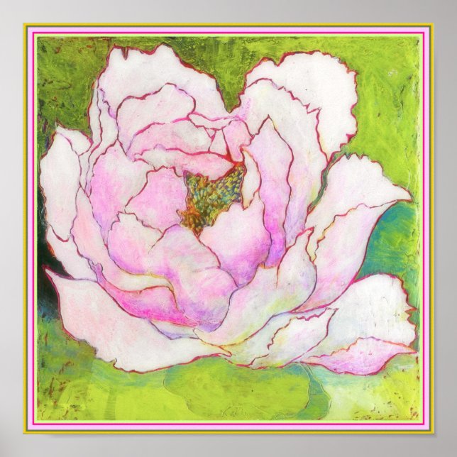Póster ART-ON-CANVAS: Rosa Peony 12"x12" (Frente)