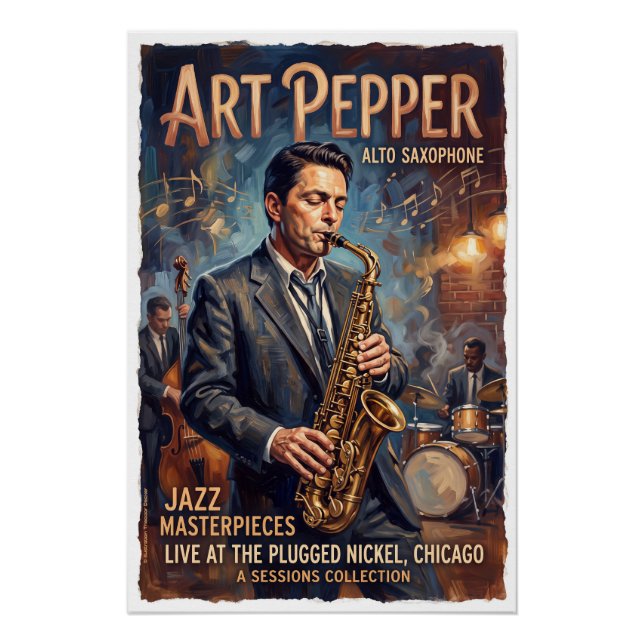 Póster Art Pepper Saxophone  (Anverso)