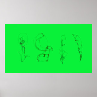 Póster Art Potpourri  Green Minimalist Drawing