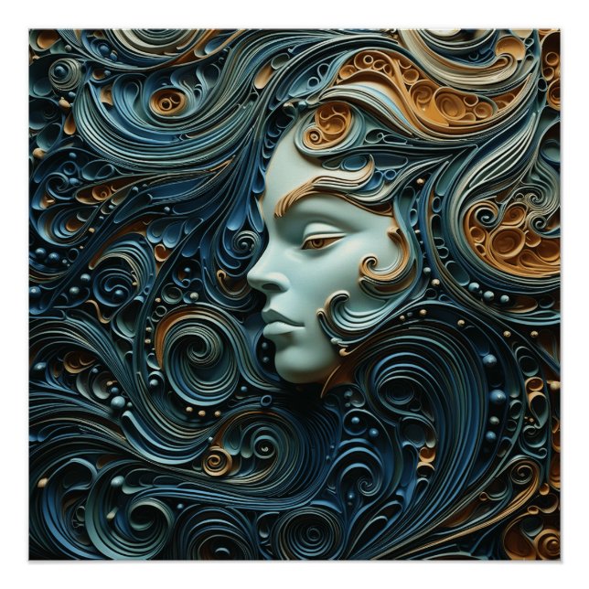 Póster Arte 3D de Moonlit Woman (Anverso)