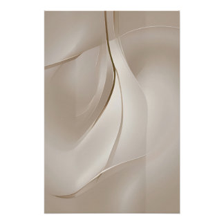 Póster Arte abstracto beige contemporáneo