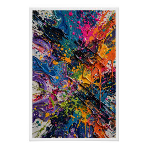 Póster Arte abstracto Caos Color Splash
