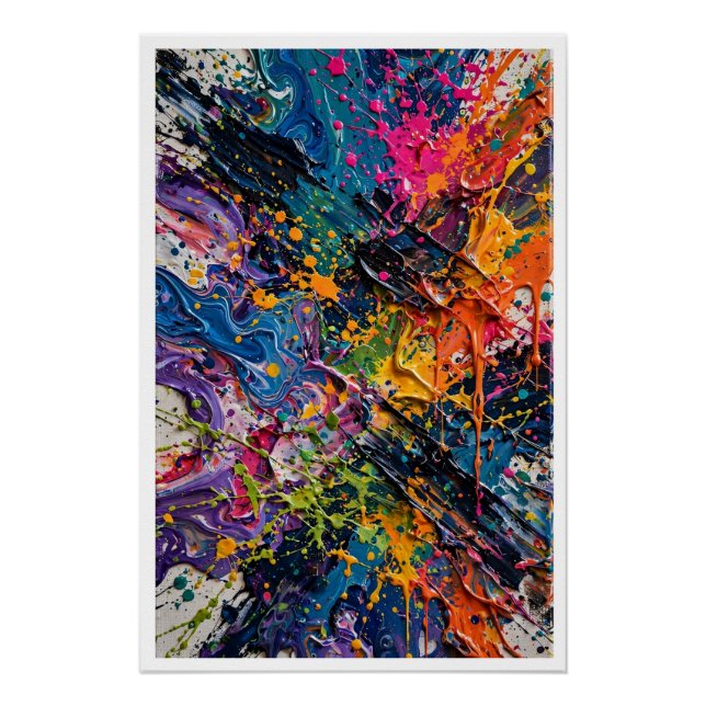 Póster Arte abstracto Caos Color Splash (Anverso)