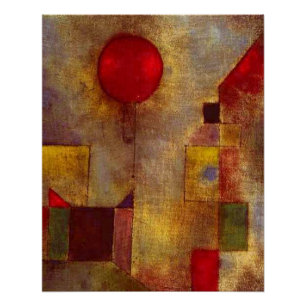 Póster Arte abstracto colorido globo rojo Paul Klee