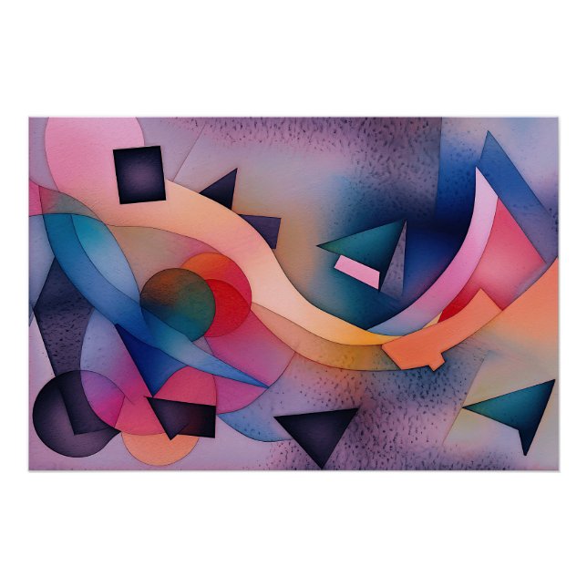 Póster Arte abstracto contemporáneo "Bote En El Agua" (Anverso)