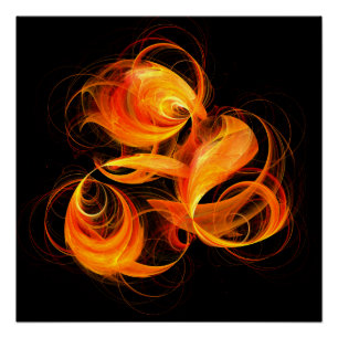 Póster Arte abstracto de bola de fuego