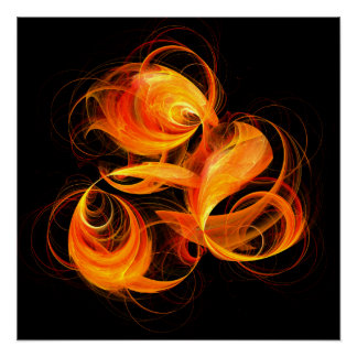 Póster Arte abstracto de bola de fuego