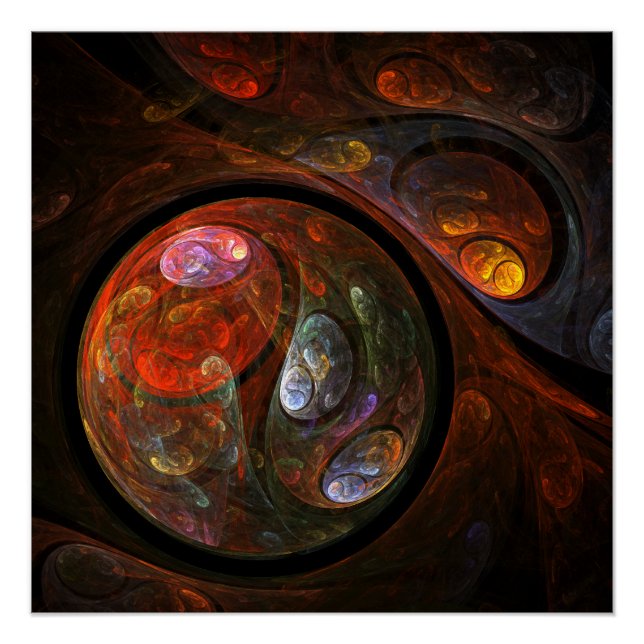 Póster Arte abstracto de conexión fluida (Anverso)