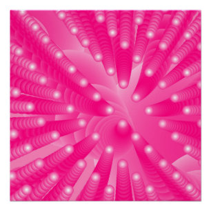 Póster Arte abstracto de ilusión de túnel 3D rosa neon ca