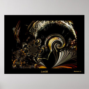 Póster Arte Abstracto Digital Lujoso