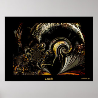 Póster Arte Abstracto Digital Lujoso