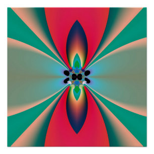 Póster Arte abstracto Flor Funky