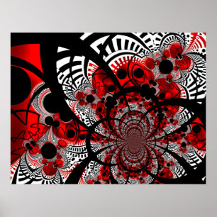 Póster Arte Abstracto Giro Ventra Rojo