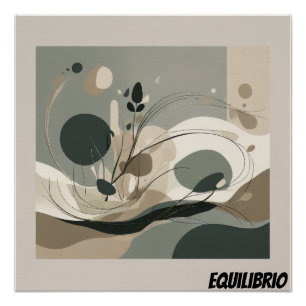 Póster Arte Abstracto Minimal Equilibrio Natural