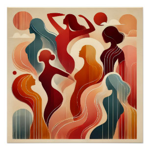 Póster Arte abstracto moderno que celebra el empoderamien