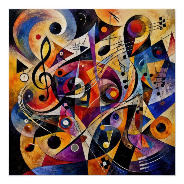 Póster Arte abstracto musical estilo Kandinsky  (Anverso)