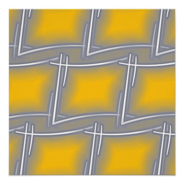 Póster Arte abstracto rectangular gris (Anverso)