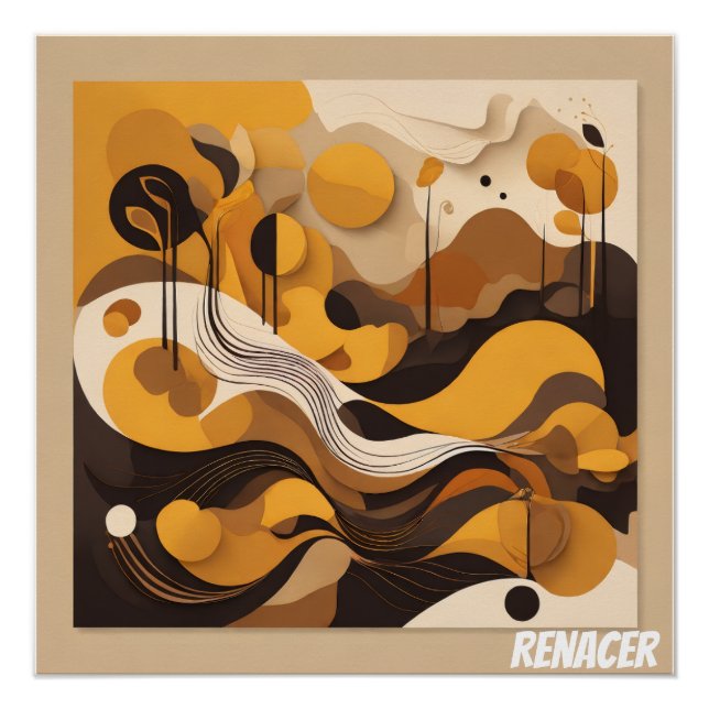 Póster Arte Abstracto Solar Renacer Natural (Anverso)