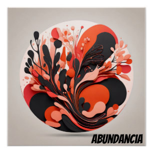 Póster Arte Abstracto Tropical Abundancia Natural