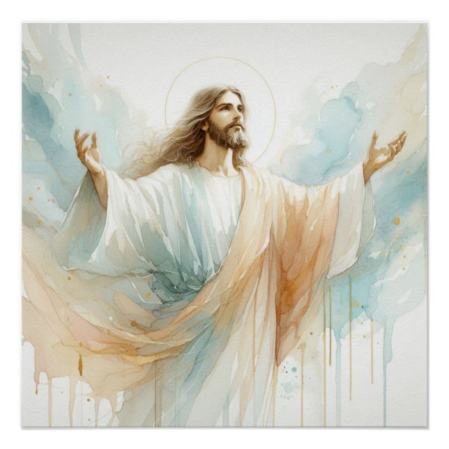 Póster Arte acuático de Jesucristo (Anverso)