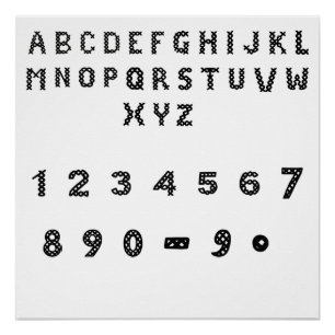 Póster Arte Alfabético trenzado   Cuadrícula de letras ne