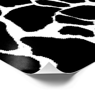 Póster Arte Animal Abstracto Diseño de Patrón en Blanco y