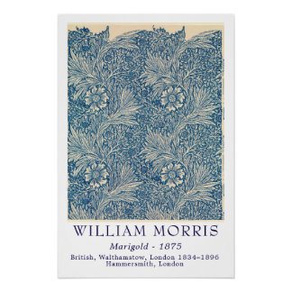 Póster Arte botánico vintage de caléndula de William Morr