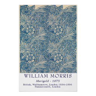 Póster Arte botánico vintage de caléndula de William Morr
